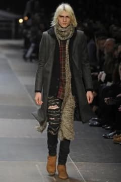 52万 13AW サンローランパリ ウール フランネル チェスターコート 50