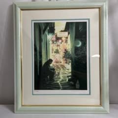 笹倉鉄平 絵画 リトグラフ ドリーミング 限定 アンティーク レア 直筆