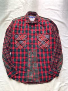 ジュンヤワタナベ×10コルソコモ パッチワーク ネルシャツ レッド M 美