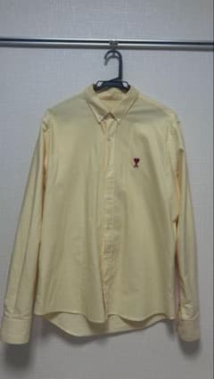 ami paris イエローチェック長袖シャツ - メルカリ