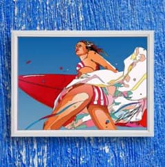 鈴木英人 / サーフィン アート【A4サイズ写真ポスターフレーム付き2点