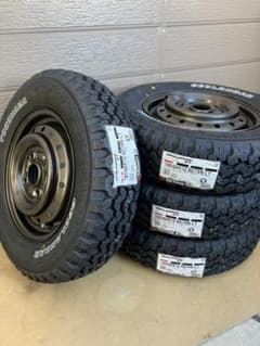 145/80r12 26年製 ゴツゴツホワイトレター ホイール4本セット - メルカリ