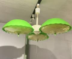 緑 グリーン 3灯 天井照明 昭和レトロ 当時物 レトロポップ インテリア