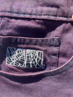 Earl skateboards 紫 デニムパンツ 蜘蛛の巣刺繍 - メルカリ