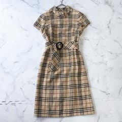 ✨美品✨ バーバリーロンドン ノバチェック シルクロングワンピースL