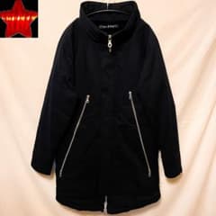 NO ID.】マルチシームハイカラーハーフコート ボアフリース ハの字