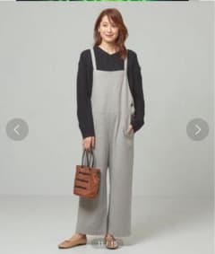 新品 ルグラジック サイドボタン ウール混サロペット 36 オートミール