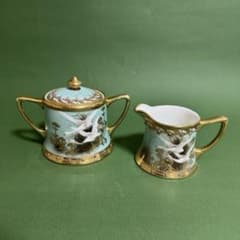 オールドノリタケ フライングスワン シュガー&クリーマーセット