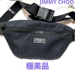 極美品 ジミーチュウ ボディバッグ 総柄 総ロゴ モノグラム ウエスト