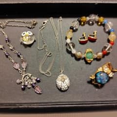 58【遺品整理・生前整理】フクロウ アクセサリー ネックレス ブローチ