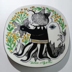 ヒグチユウコ 九谷焼 絵皿 花摘みギュスターヴくん ボリス雑貨店