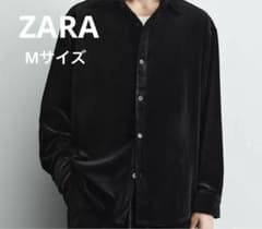 値下げ依頼ok】ZARA ザラ ベルベットリラックスフィットシャツ