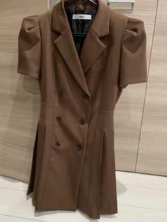 shëller シェリエブラウン ダブルブレスト ミニワンピース - メルカリ