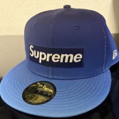 未使用】Supreme キャップ 7 5/8 青 NEW Era - メルカリ