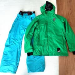 ARBN SNOWBOARDS / アシックス ウェア上下 グリーン／ターコイズ