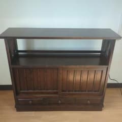 北海道民芸家具 樺無垢材茶棚 茶タンス/茶箪笥/食器棚/サイドボード