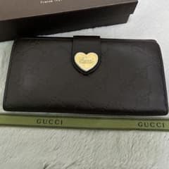 GUCCI グッチ GG 長財布 ラブリーハート グッチシマ ブラウン - メルカリ