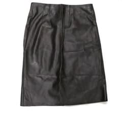 LOEWE ロエベ ラム/羊革 スカート 38 ブラウン 裏地アナグラム レザー