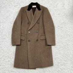 美品 FURSAC チェスターコート ダブルブレスト ブラウン アルパカ混