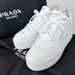 正規品 PRADA プラダ ダウンタウン ボールドレザー スニーカー 厚底
