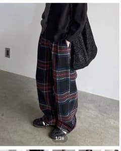 よしおくん様専用 ARULLE ロールアップウォームスラックス（チェック