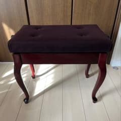 ピアノ椅子 猫脚 高低自在 調整 ブラウン 木目 ピアノ 良品 比較的美品