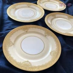 ゲラン／リモージュ】22金彩 アシッドゴールド／皿 プレート 4枚