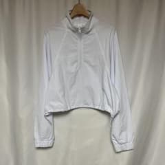 alo yoga ハーフジップ ショート丈ナイロン ジャケット ホワイト M