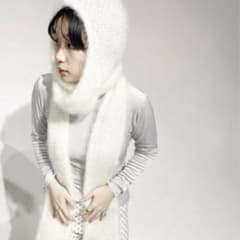 edit for lulu モヘア フーデットマフラー - メルカリ