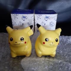 レトロ ポケモン ピカチュウバンク(S) 貯金箱 陶器 2個 東海工芸美術社