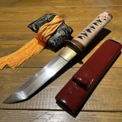 日本刀残欠クラフトナイフNo.36 尾州住正泰 拵 朱鞘 - メルカリ