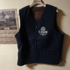 グラッドハンド OLD CROW フリースベスト ネイビー - メルカリ