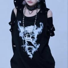 Gamchu【ガムチュ】ボクはずっと日陰にいたいなフード付きスカルタンク