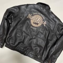 Used 90'sHardRockCafe PARISブラウンレザージャケットM - メルカリ