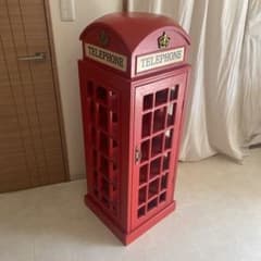 英国 アンティーク 棚 キャビネット ワインセラー 電話ボックス