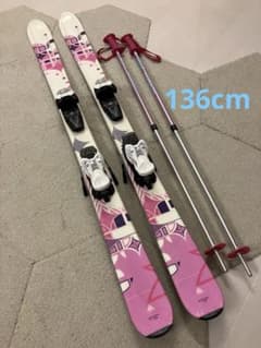 最終値下げ！K2 136cm スキー、ビンディング、ストック 3点セット