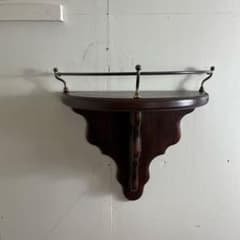 美品 アンティーク調◾️栄進物産 木製無垢材 壁掛けウォールラック