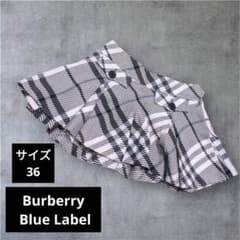 バーバリー ブルーレーベル ノバチェック フレアミニスカート 36