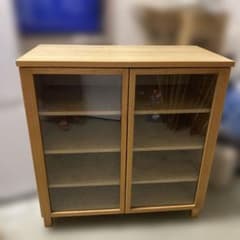 ボニータ様専有 無印良品 オーク材キャビネット・ガラス扉 - メルカリ