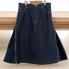 A.P.C. sacai デニムプリーツスカート 36 コラボ サイドジップ - メルカリ