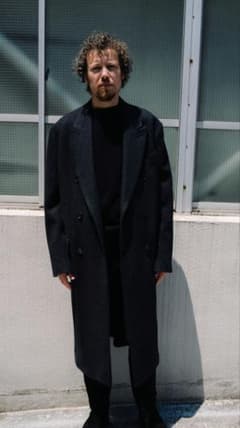 comoliウールヘリンボーンダブルチェスターコート - メルカリ