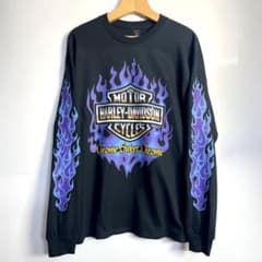 XL ロンT カニエウエスト ハーレーダビッドソン フレイム ブラック