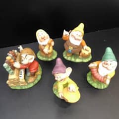 加藤工芸 陶器 置物 ディズニー 白雪姫と7人の小人 5体まとめ MH246