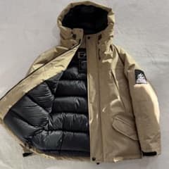 CAMP7 ダウンジャケット SympaTex ベージュ ワッペン Lサイズ - メルカリ