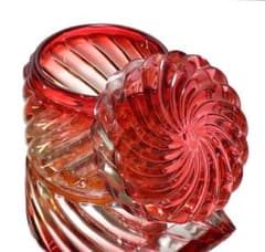 オールド・バカラ 珍品 レアサイズ バンブー ローズ 大型蓋物