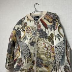 ☆激レアデザイン☆ 十萬番 スタジャン ブルゾン ジャケット 鶴 刺繍