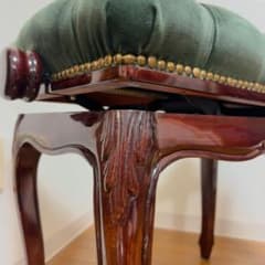 ダークグリーン ベルベット スツール ボナパルトスツール ピアノ椅子