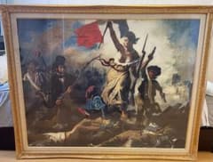 民衆を導く自由の女神ドラクロワ 額縁付レプリカ絵画 大型アート131