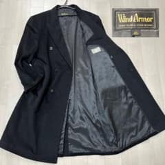 希少WIND ARMOR ダブルチェスターコート カシミア マキシ丈 黒 4L