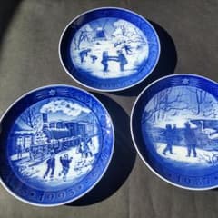 ロイヤルコペンハーゲン プレート 3枚1987/1989/1993 箱・証明書付